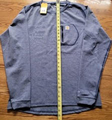 Carhartt Men’s Force Heavyweight Heathered Knit Base Layer Crewneck Pocket Top L