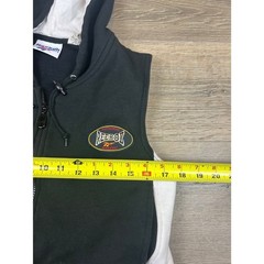 Vintage Reebok Athletic Full Zip Sleeveless Hoodie Vest Black White Mens Medium