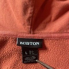 Burton Family Tree Hoodie Mens L Orange Sweatshirt Full Zip Front Snowboarder