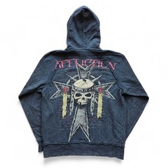 New Men’s Affliction Long Sleeve Zip Up Wings Skull Embroidered Hoodie S-XL
