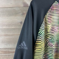 Adidas Mens Sweatshirt Long Sleeve Crew Neck Striped Colorful Athletic Size XLT