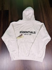 NWT Fear of God ESSENTIALS Hoodie Light Heather Oatmeal Grey Size XL –