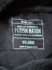 Men Parish Nation Short Sleeve Pullover Sweatshirt Distressed Hoodie 6XL Pockets