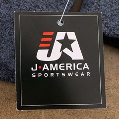J America Adult Size Small Navy Heahter Fleece Pocket Pullover Hoodie NWT