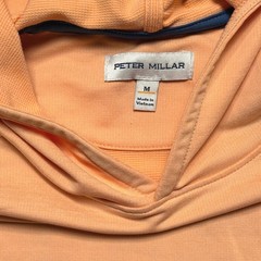 Peter Millar Crown Sport Peach Orange National Logo Performance Hoodie M