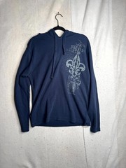 Modern Culture Thermal Hoodie Mens Large Navy Blue Casual Graphic Outdoor Winter