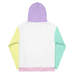 Unisex Pastel Purple Green Yellow Pink and White Street Fashion Hoodie