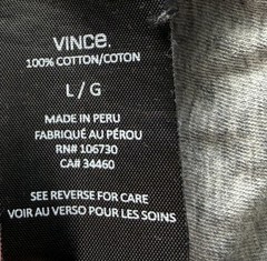 Vince Hoodie Mens L Knit Heather Gray Full Zip Jersey Lined Sweatshirt Designer