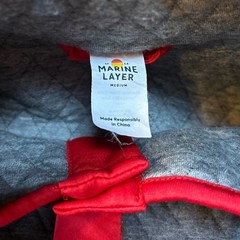 Marine Layer Pullover Mens Size Medium Gray Quilted 1/4 Snap Corbett Sweatshirt