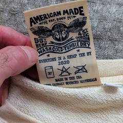 Jungmaven Sweatshirt Mens Large White Hemp Organic Cotton USA Crewneck Pullover