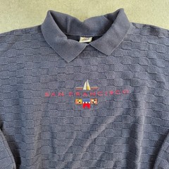 Shirts Hawaii San Francisco Sweatshirt Mens Small Navy Blue Nautical Textured