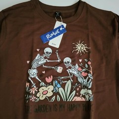 New ROMWE Sweatshirt Size Large Mens The Garden Is My Happy Place Pullover Brown