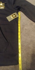 US ARMY OFFICIAL BLACK HOODIE MENS SMALL FULL ZIP + FRONT POCKETS BRAND NEW!
