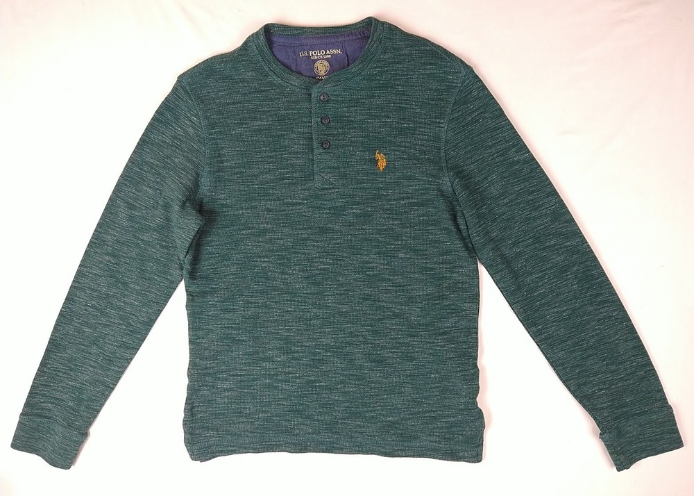 US Polo Assn. Green Shirt (Men Size S Small) Long Sleeve Cotton/Polyester