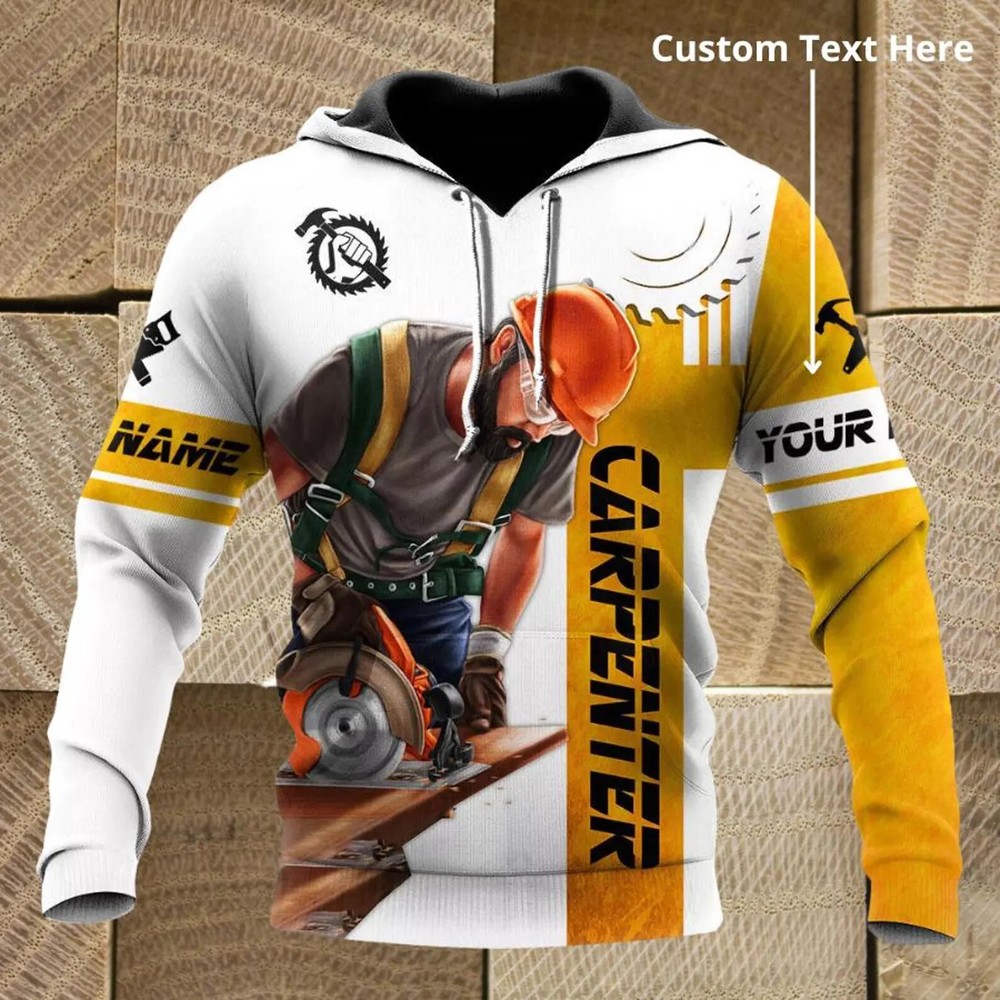 The Personalized Name Carpenter Black 3D HOODIE Mother Day Gift All Over Print