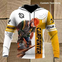 The Personalized Name Carpenter Black 3D HOODIE Mother Day Gift All Over Print