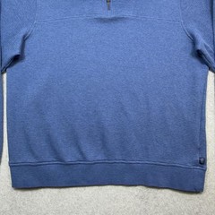 LL Bean All Seasons Textured Pullover Mens Large Blue 1/4 Zip Thermal Sweatshirt