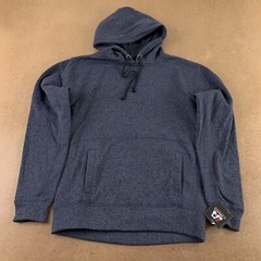 J America Adult Size Small Navy Heahter Fleece Pocket Pullover Hoodie NWT