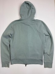 Burberry London England Vintage Full Zip Hoodie S Green Cotton Plaid Hood