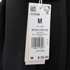 NEW MENS ADIDAS FEEL COZY FLEECE-LINED JERSEY HOODIE MEDIUM BLACK $50