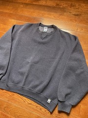 VTG Russell Athletic Sz Large Blue Purple Blank Sweatshirt Dri-Power Y2K Mexico