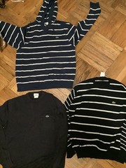 Reseller Lacoste lot polos sweaters hoodie shorts 17 items