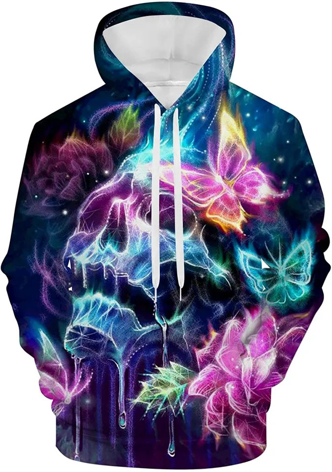 Skull Art Graphic 3D Hoodie Unisex Men Women Pullover