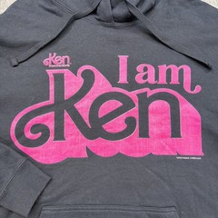The Barbie Movie I Am Ken Unisex Hoodie Mattel Size Large Black Sweatshirt