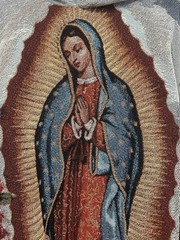 One-Of-A-Kind Handmade Our Lady Of Guadalupe Woven Tapestry Hoodie Size Large