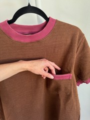Paratodo sweatshirt tee, brown and plum, cotton deadstock unisex brooklyn street