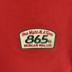 Morgan Wallen Sweatshirt Mens Medium Red Crewneck Fleece One Night At A Time 865