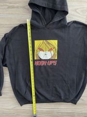 Hook-Ups Red Eyes Anime Black Hoodie Mens (2XL) Streetwear Skate Jeremy Klein