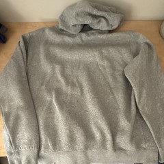 Nike Gray Fleece Pullover Hoodie Men’s L Regular, Logo, Drawstring, Pockets