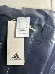 adidas Essentials Crew Mens Size Large Classic 3 Stripes Sweatshirt Legend Ink