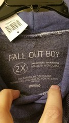 Fall Out Boy Mens AUTHENTIC Hooded Sweatshirt Hoodie Purple Black Tie-Dye 2X NEW
