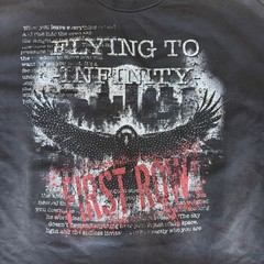 First Row Sweatshirt Mens XXL Black Flying To Infinity Graphic Double Layer Tee