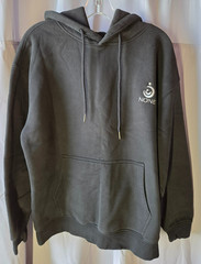 Hoodie with “None” Logo Black Heavyweight Pullover Unsex Large