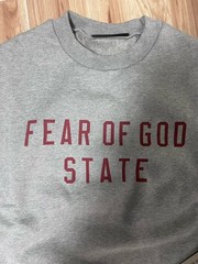 Fear of God ESSENTIALS Dark Heather Oatmeal Fleece Crew Neck Sweatshirt Size M