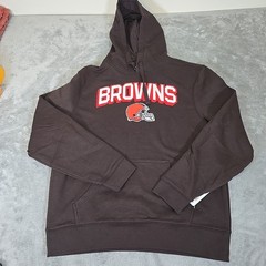 Cleveland Browns Sweatshirt Mens Large Brown Hooded NFL Sportswear Activewear