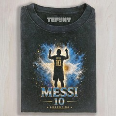Vintage Wash GOAT Number 10 Soccer Legend Blue White Graphic Mens T-Shirt