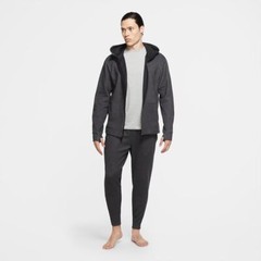 Nike Dri-FIT Yoga Mens Full Zip Hoodie Thumbholes Midweight Jacket Black Large