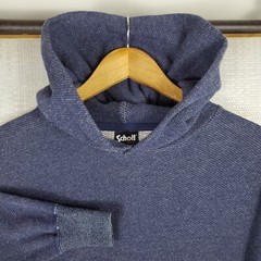 SCHOTT NYC Size Medium Mens Made in USA Hoodie Pullover Cotton Poly Blend Blue