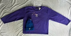 Vintage Peanuts Collection Snoopy Medium Fleece Top and Knit Hat Cap Women