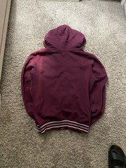Triple Five Soul Men’s L Burgundy Full Zip Fleece Hoodie Graphic Print Pockets