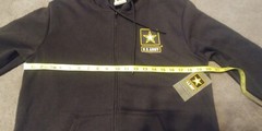 US ARMY OFFICIAL BLACK HOODIE MENS SMALL FULL ZIP + FRONT POCKETS BRAND NEW!