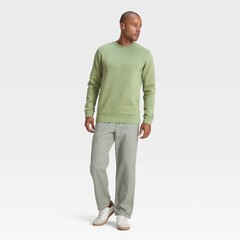 Men Every Wear Fleece Crewneck Sweatshirt – Goodfellow & Co Light Green
