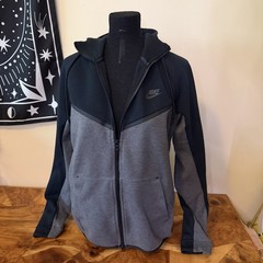 Nike Tech Fleece M Blue Gray Men’s Hoodie Double Zipper