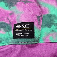 WESC Tie Dye Hoodie Purple Green Pullover Streetwear Size Medium Unisex