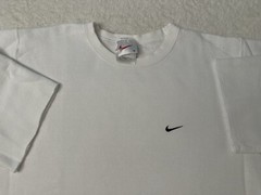 Vintage 1990s 90s Nike Swoosh Basic Blank Cropped Baseball Sleeve Sweatshirt S M