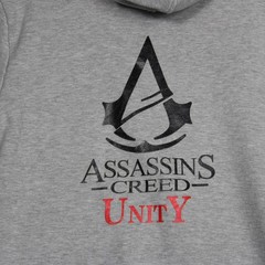 Assassins Creed Unity Full Zip Hoodie Men’s Graphic Print Gray Sweatshirt